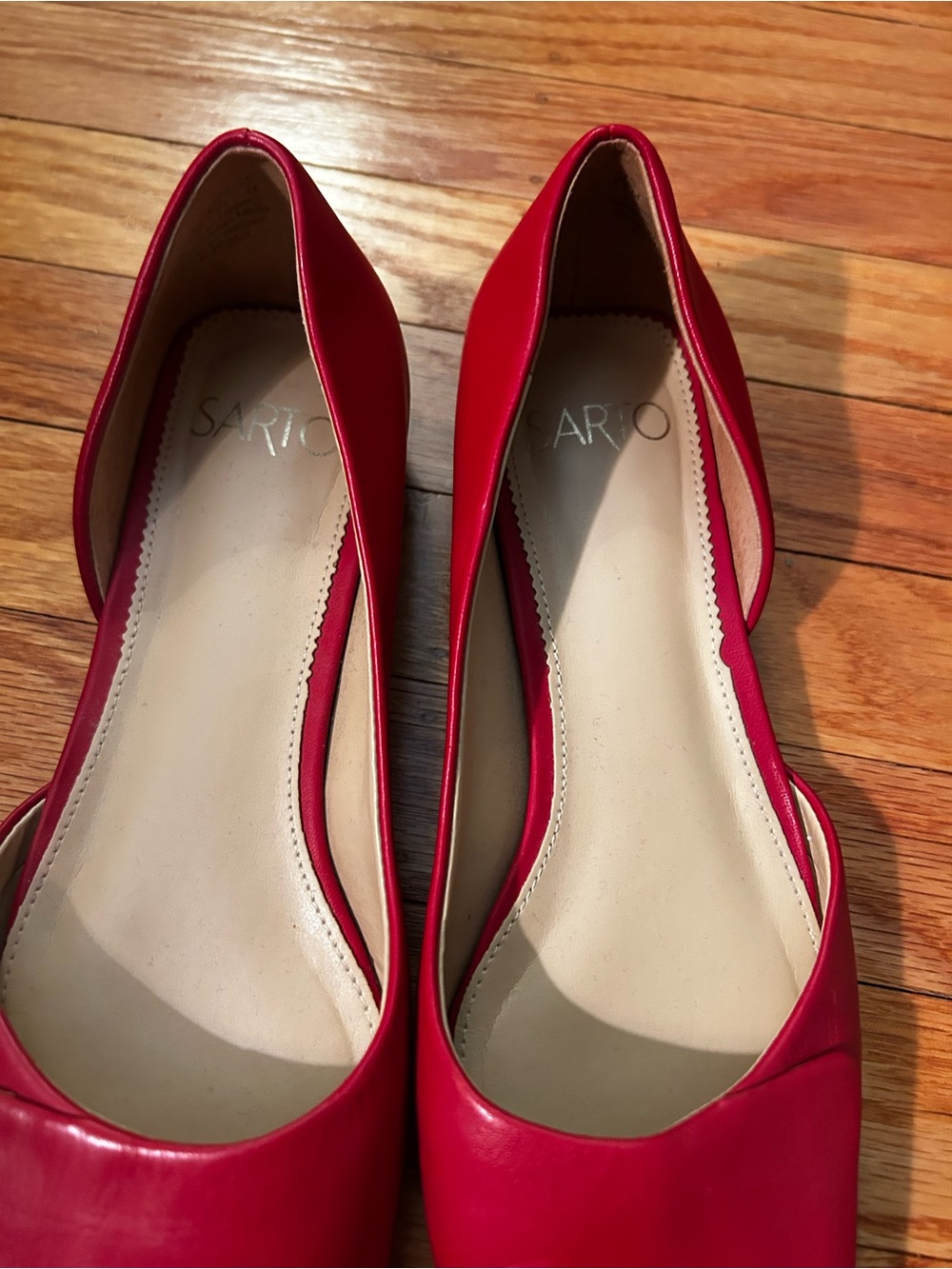 Franco Sarto | Women's Red D'Orsay Flat -
Size 7.5 EU 38 - Picture 4 of 5